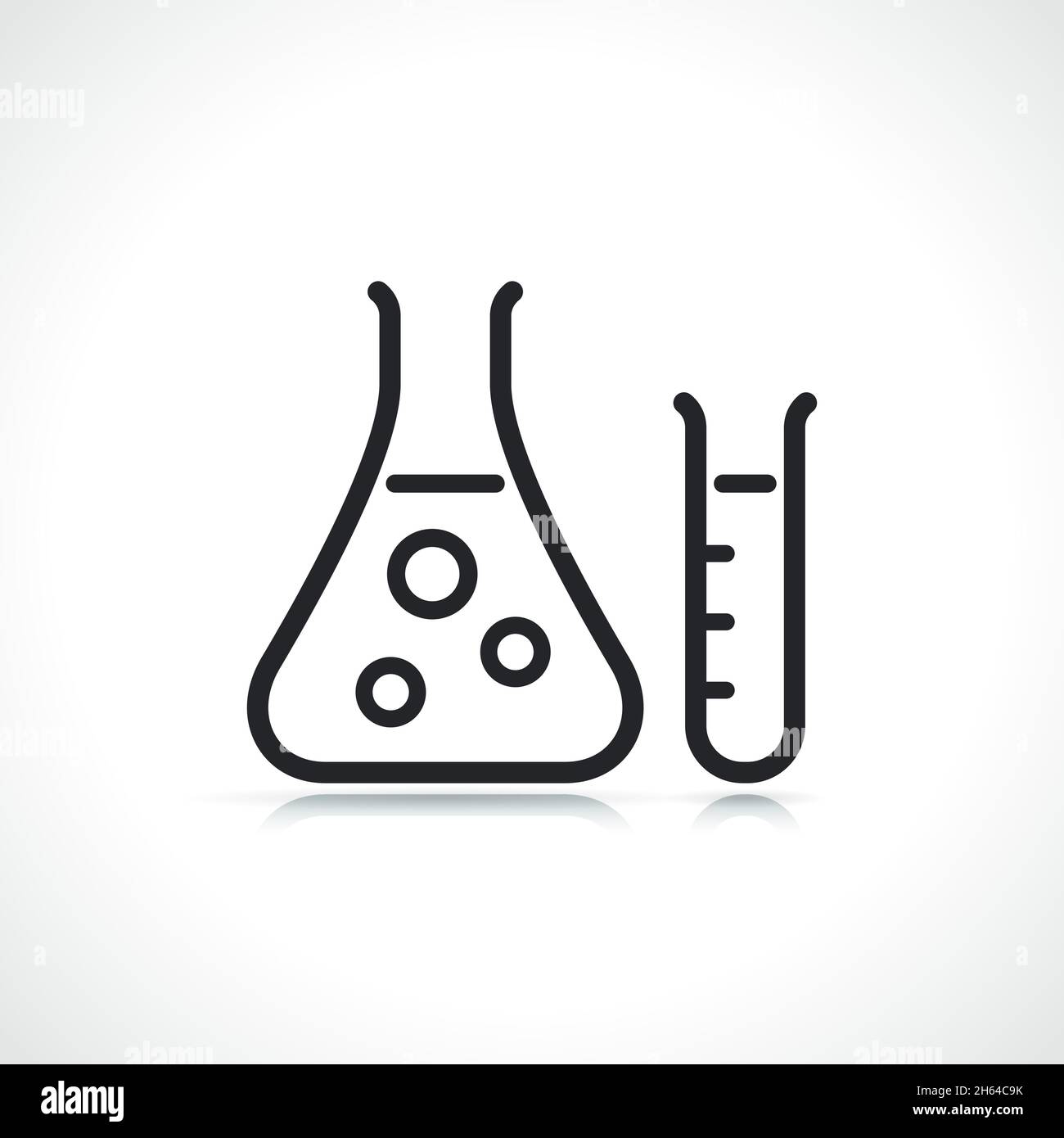 flacon de laboratoire à ligne fine, conception isolée par icône Illustration de Vecteur