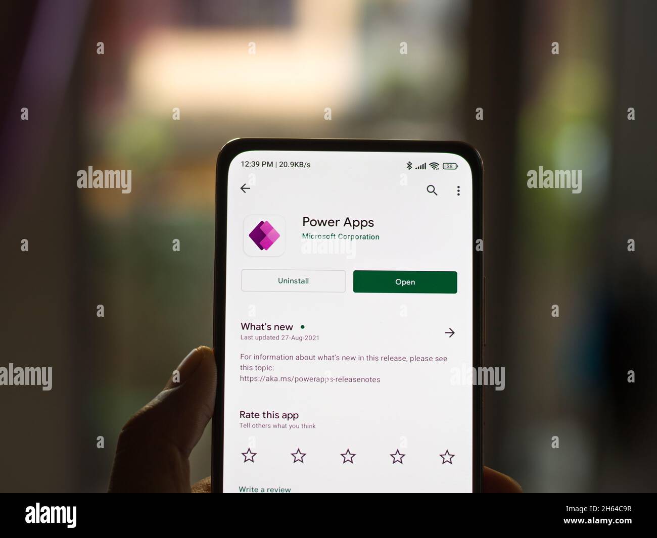 West Bangal, Inde - 11 novembre 2021 : logo de Microsoft Power Apps sur l'écran du téléphone. Banque D'Images