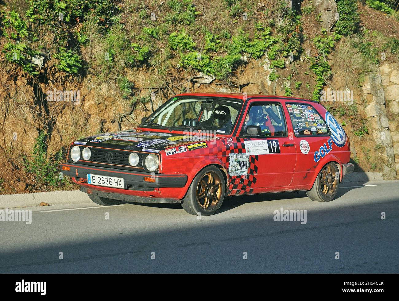 Alex font-Volkswagen Golf GTI dans le Subiba al Coll del Polatre-2018 du Championnat de Catalogne de montagne de moteur Banque D'Images