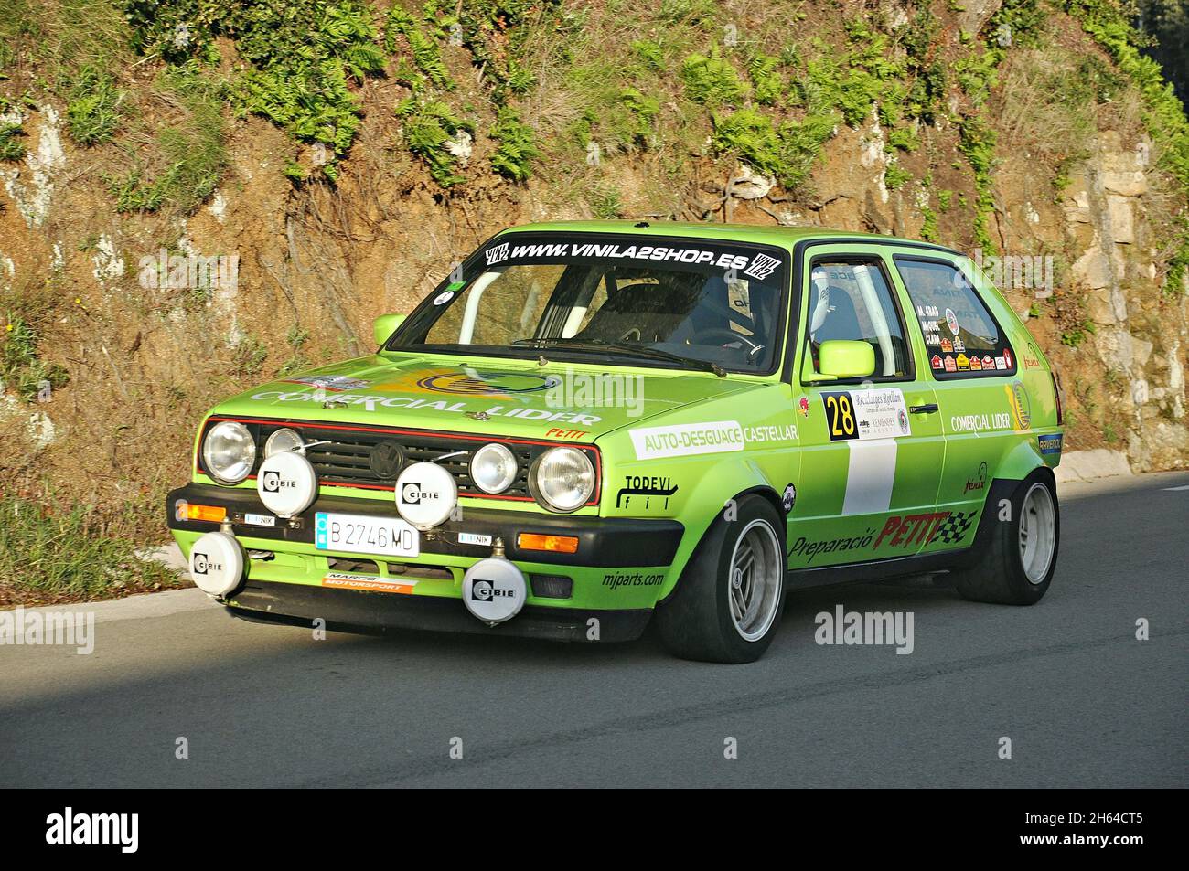 Julian Rodriguez-Volkswagen Golf GTI dans le Subiba al Coll del Polatre-2018 du Championnat de Catalogne de montagne de moteur Banque D'Images