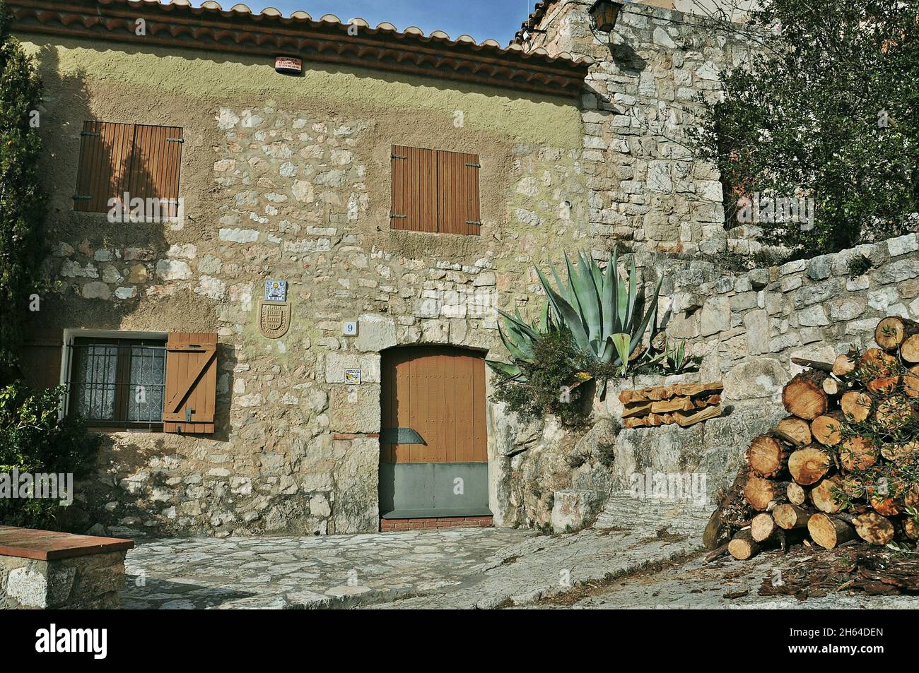 Noyau rural de Miramar dans la municipalité de Figuerola del Camp dans la région de Alt Camp de la province de Tarragone, Catalogne, Espagne Banque D'Images