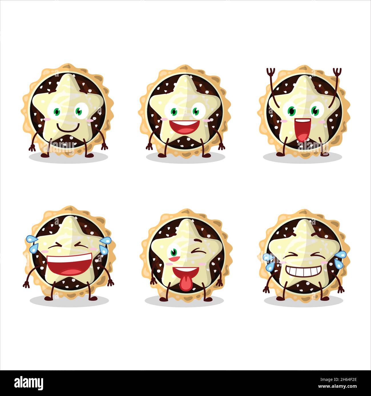 Personnage de dessin animé de tarte au chocolat avec expression de sourire.Illustration vectorielle Illustration de Vecteur
