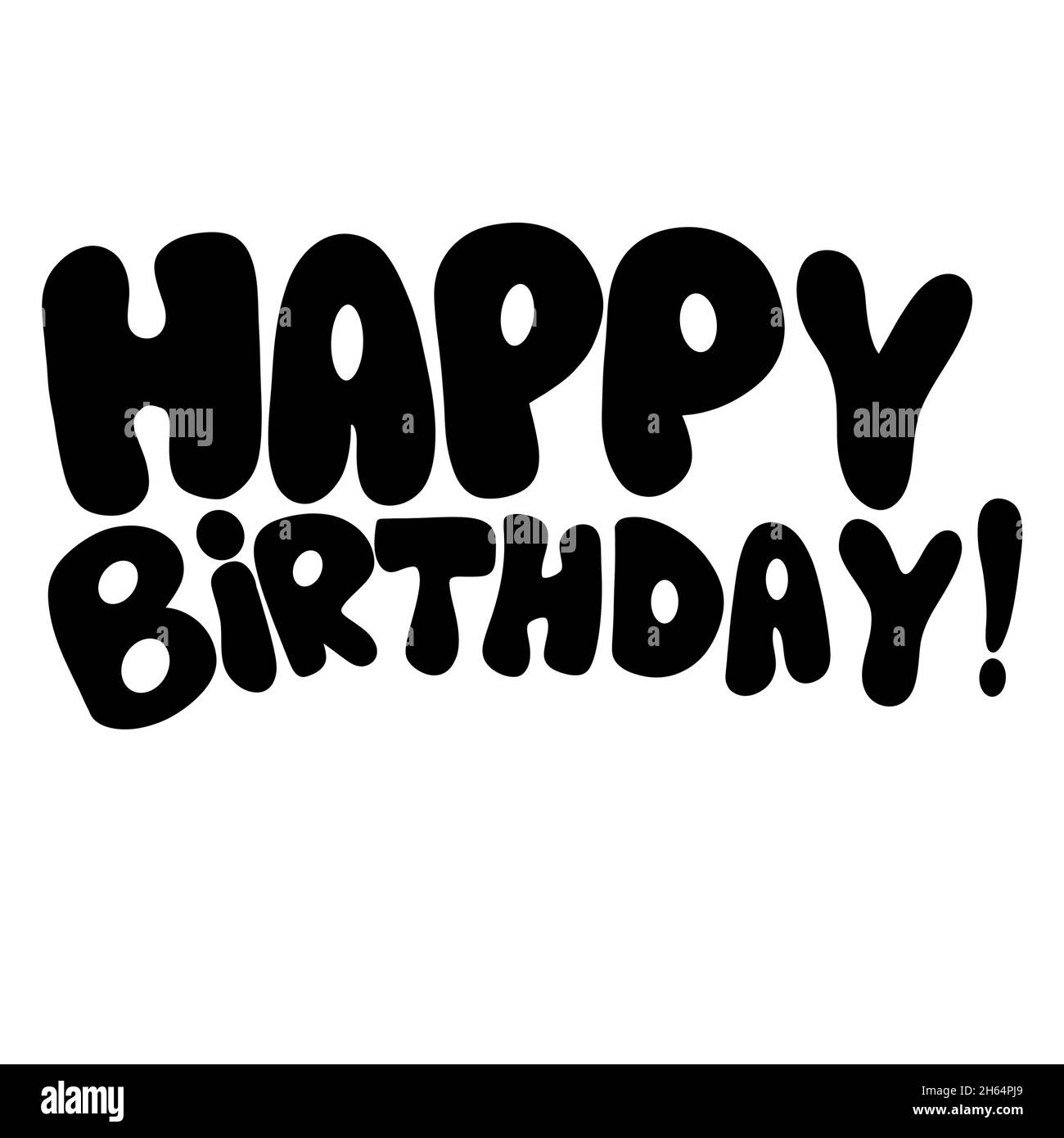 Doodle joyeux anniversaire sur fond blanc pour papier peint Banque D'Images