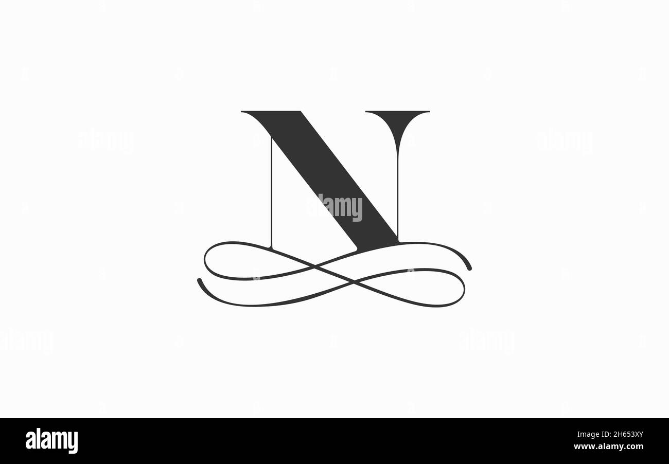 Lettre initiale N icône du logo du monogramme Illustration de Vecteur