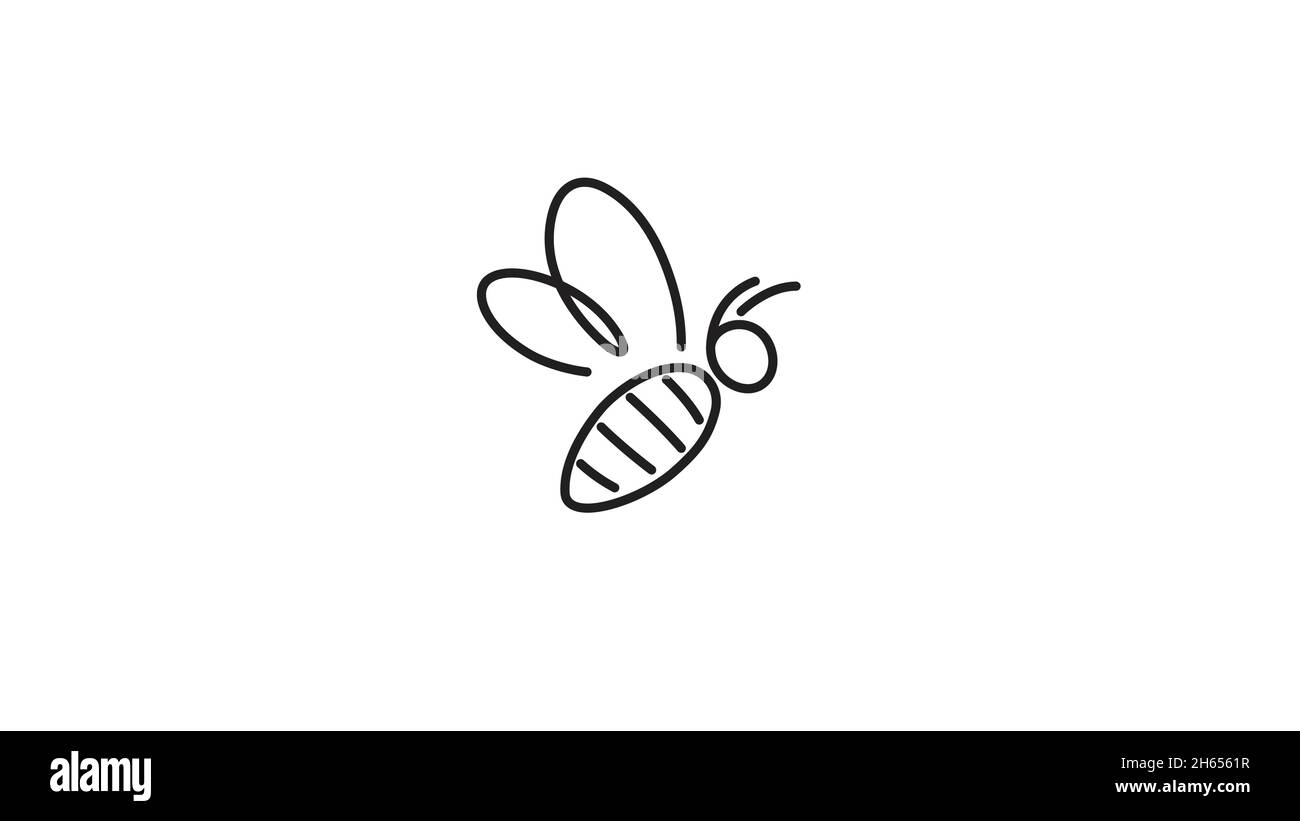 Logo abstrait d'insecte noir d'abeille créative Illustration de Vecteur