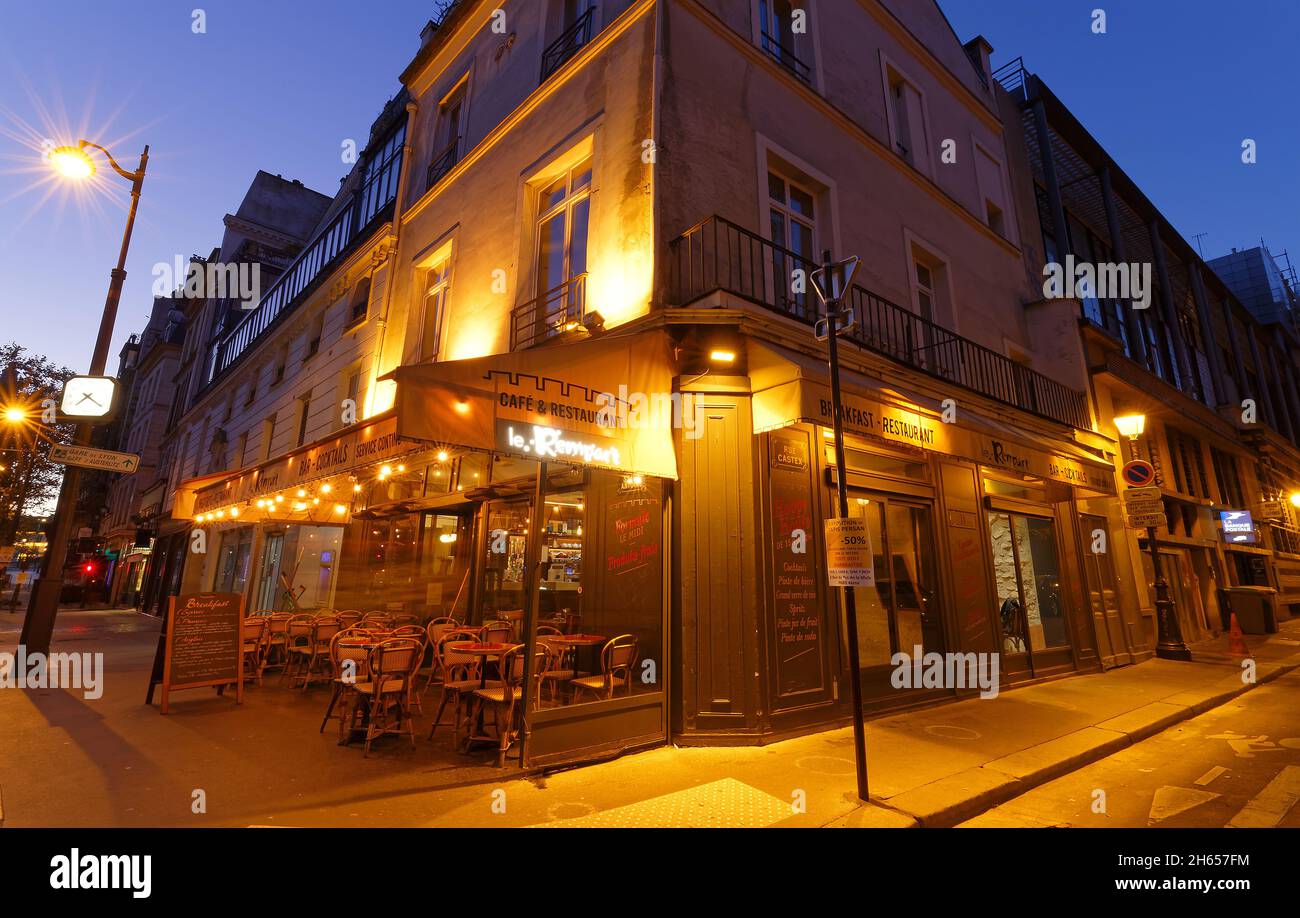 Le restaurant parisien traditionnel le Rempart .Il est situé près de la place Batille à Paris, en France. Banque D'Images