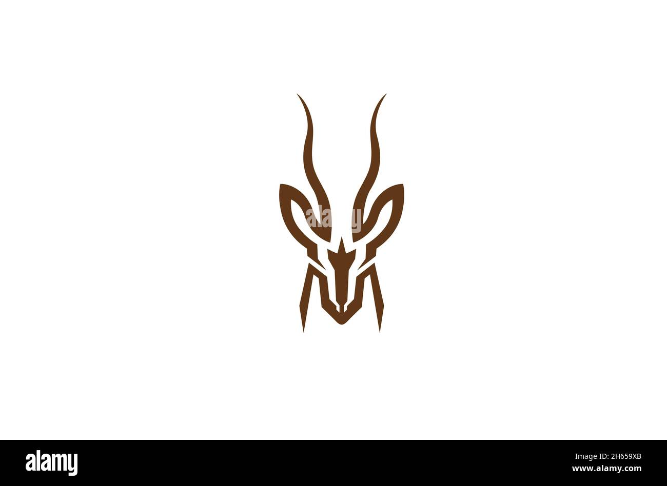 Creative Brown Goat Antelope Head logo Design Vector Illustration de Vecteur