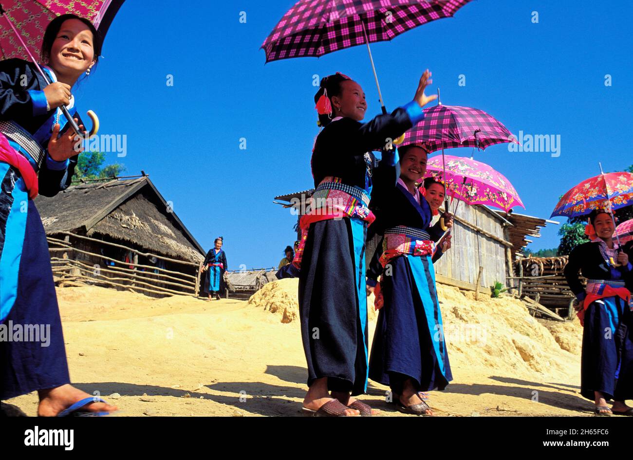 Laos.Région de Luang Prabagg.Nouvel an de l'ethnie Hmong // Festival du nouvel an de la minorité Hmong -région de Luang Prabang - Rpub démocratique populaire lao Banque D'Images