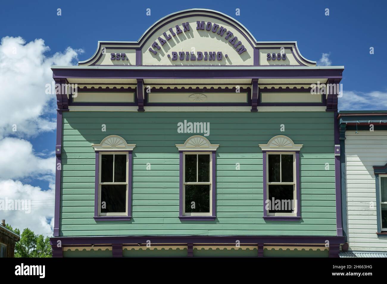 Italian Mountain Building (2000), Crested Butte, Colorado, États-Unis Banque D'Images