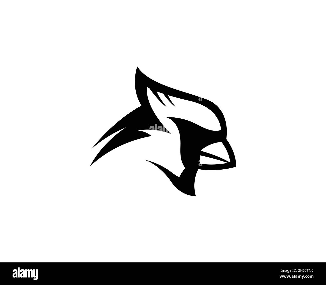 Logo tête cardinale noire créative symbole vectoriel icône dessin Illustration Illustration de Vecteur