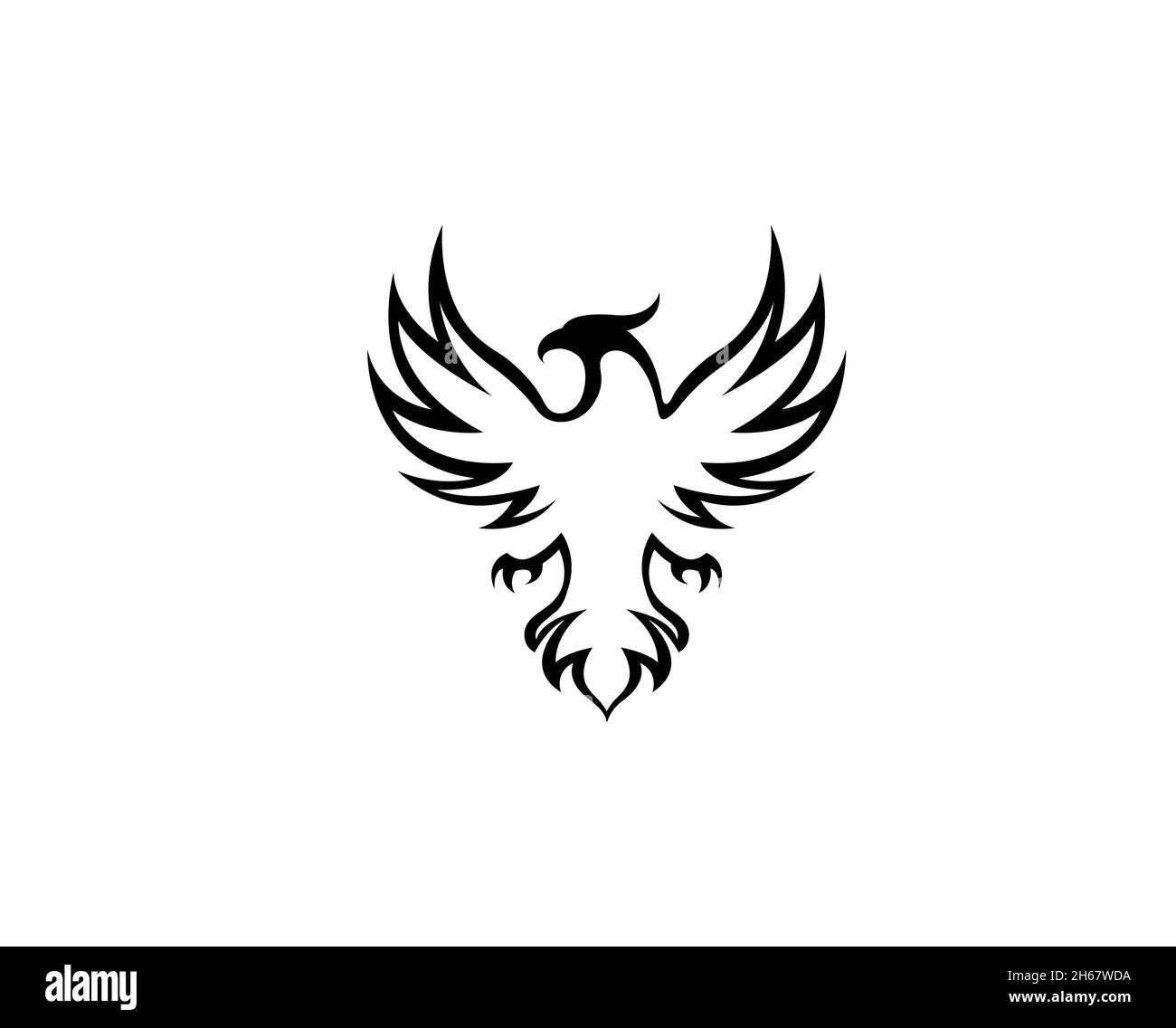 Logo pheonix noir créatif symbole vectoriel icône Design Illustration Illustration de Vecteur