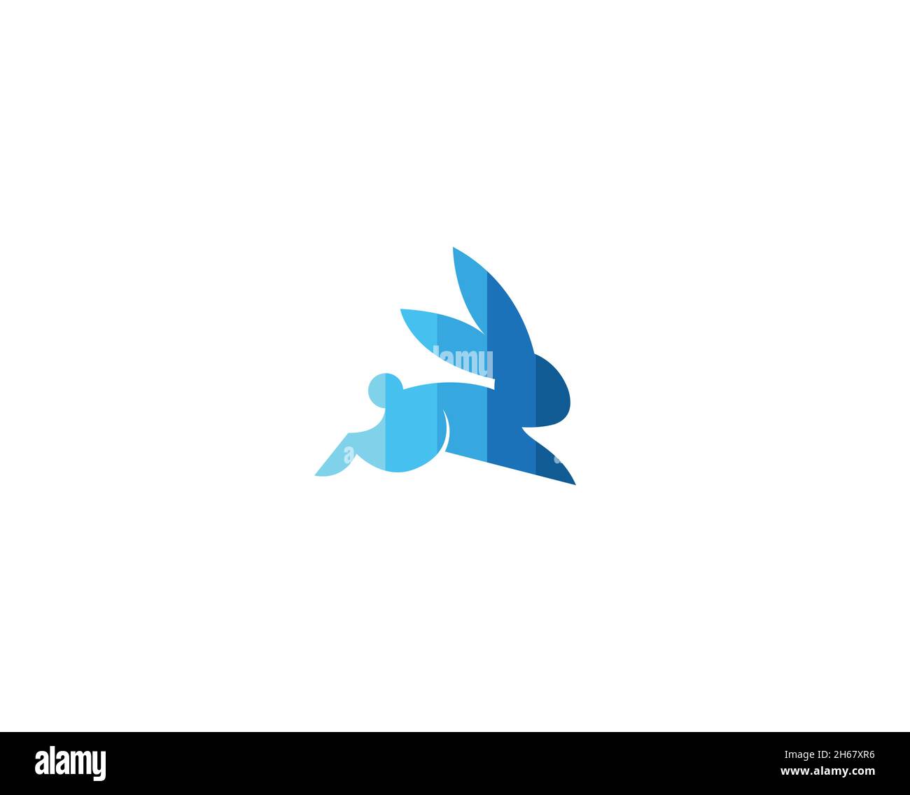 Illustration de la conception d'icône de symbole vectoriel du logo de lapin de course à pied Illustration de Vecteur
