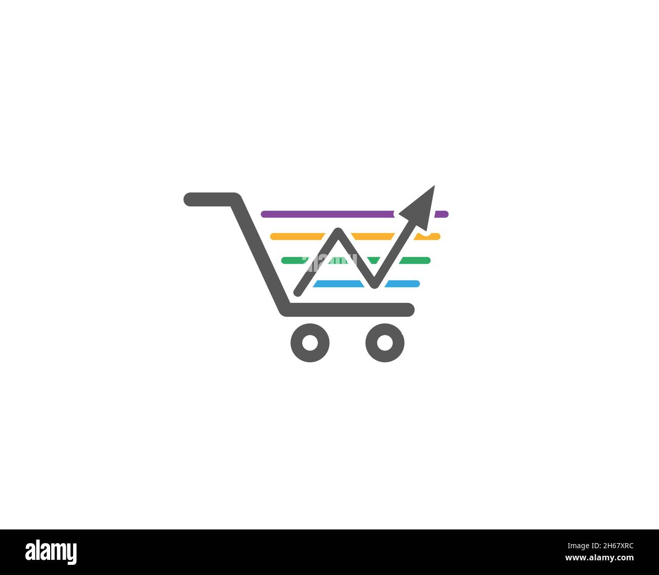 Illustration de la conception de l'icône symbole vectoriel du logo flèche Finance du chariot créatif Illustration de Vecteur