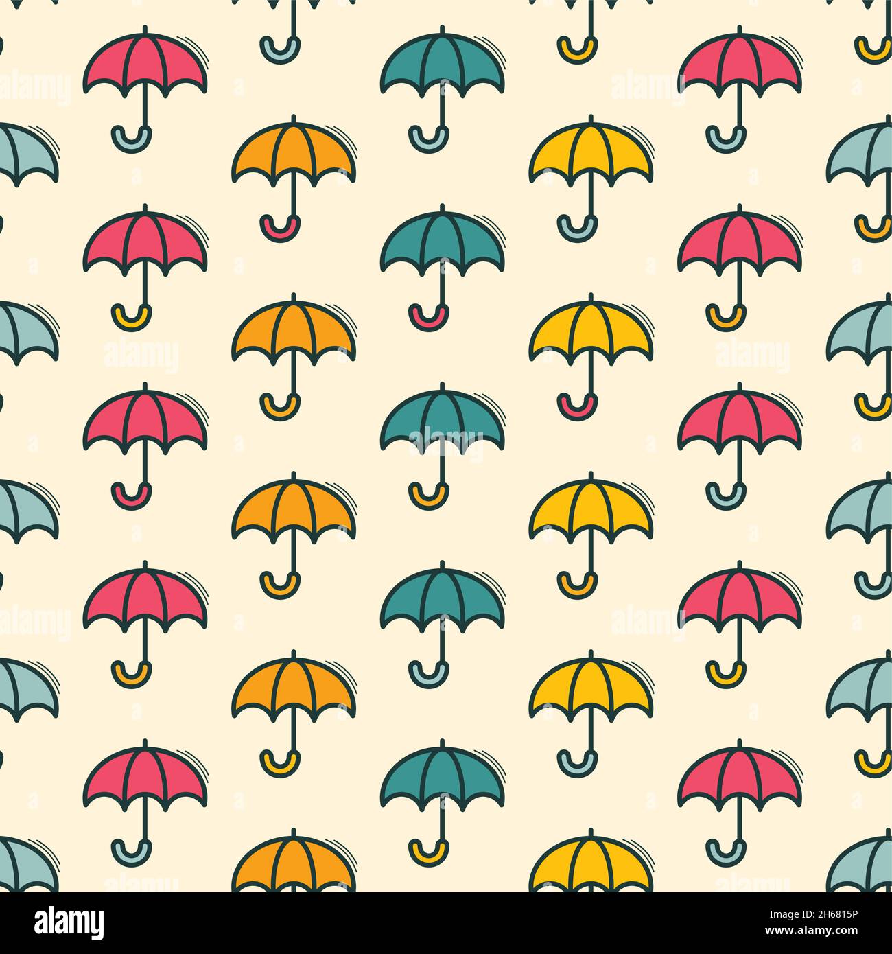 Motif vectoriel sans couture avec motif de parapluies peut être utilisé dans les textiles, pour la conception de livre, arrière-plan de site Web Illustration de Vecteur