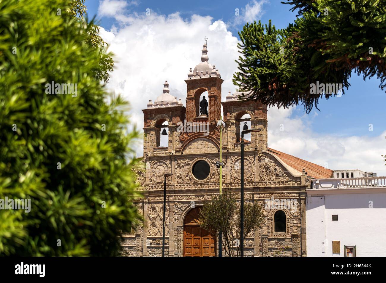 Iglesia la Catedral, entro histórico de Riobamba Banque D'Images