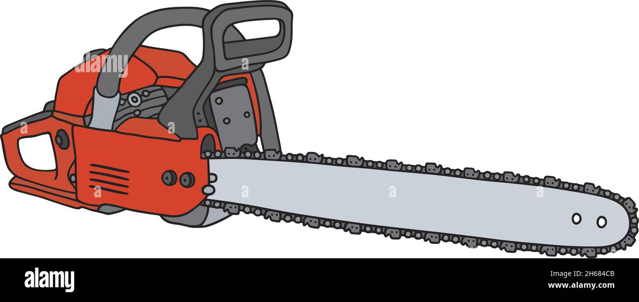 la tronçonneuse rouge Illustration de Vecteur