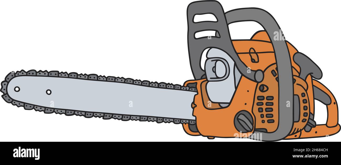 la tronçonneuse orange Illustration de Vecteur