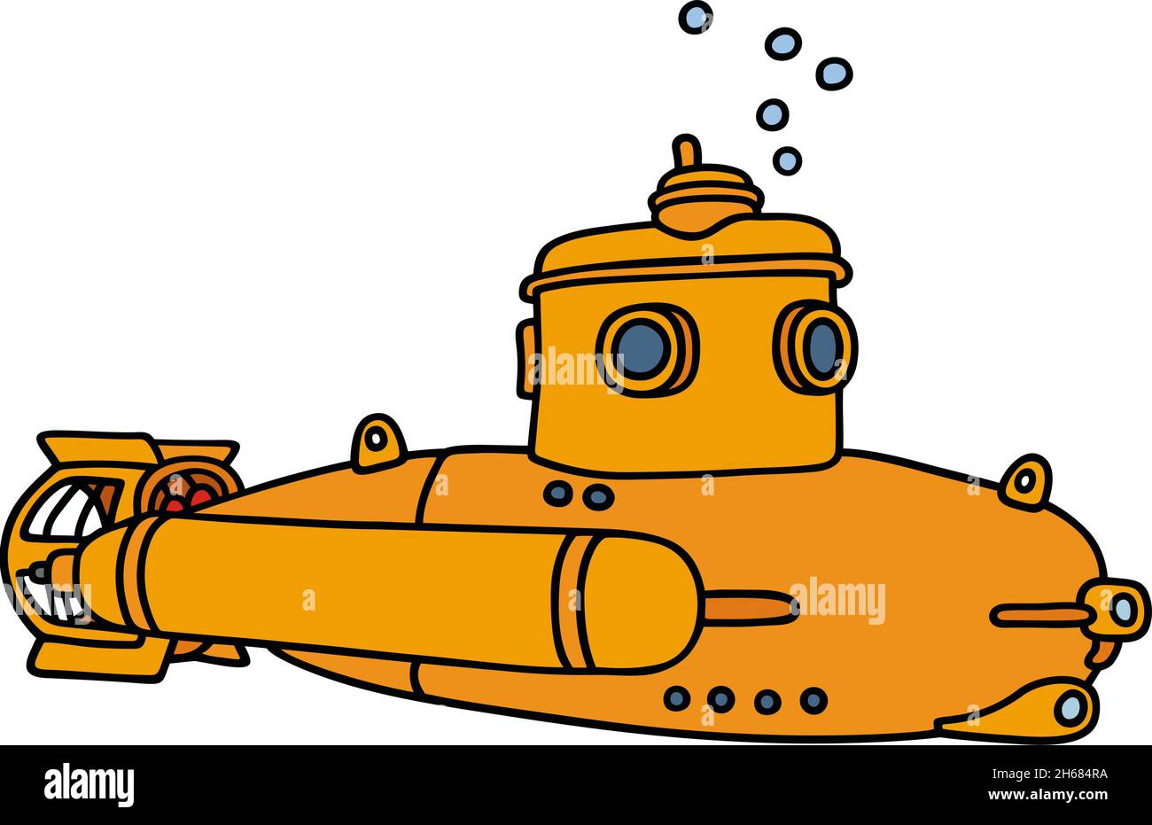 le petit sous-marin jaune Illustration de Vecteur