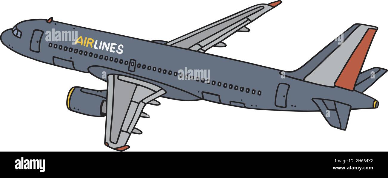 Le grand avion de ligne bleu Illustration de Vecteur