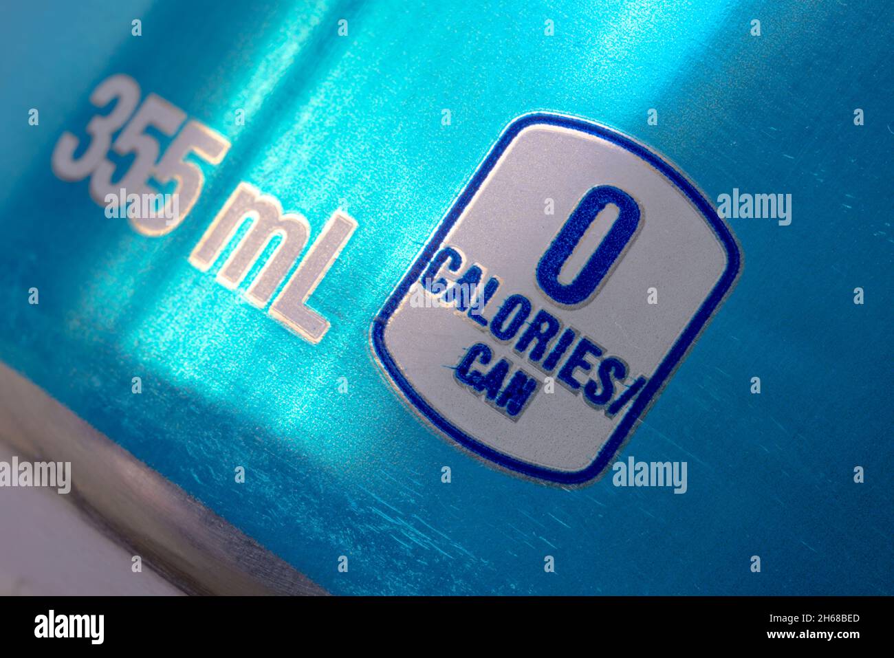 Un gros plan à un régime de boisson non alcoolisée peut à quantité de calories. Banque D'Images