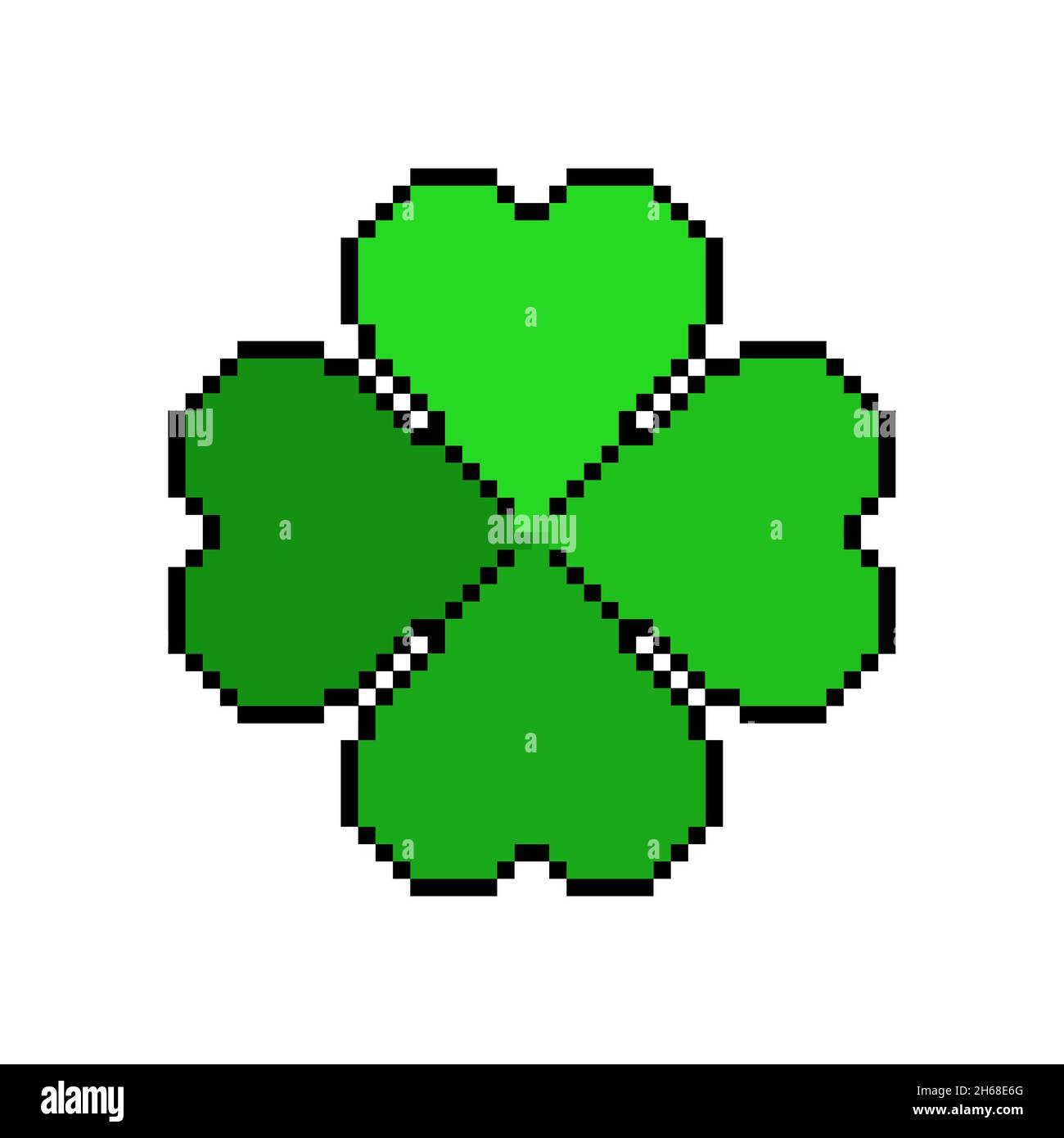 Shamrock pixel art. Clover pixelated.Panneau 8 bits St.Patrick's Day Irish Holiday Illustration de Vecteur