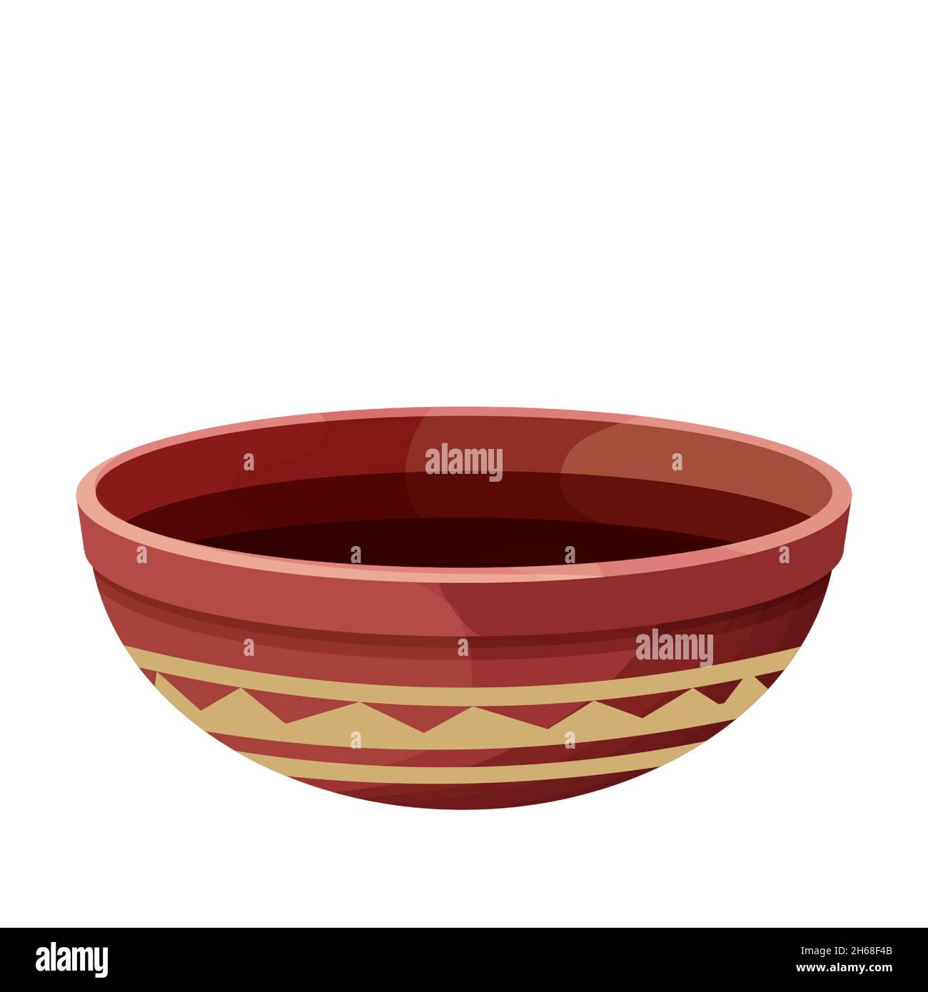 Pot africain, vase en céramique, artefact tribal artisanal de style dessin animé isolé sur fond blanc.Amphora d'argile, .Illustration vectorielle Illustration de Vecteur