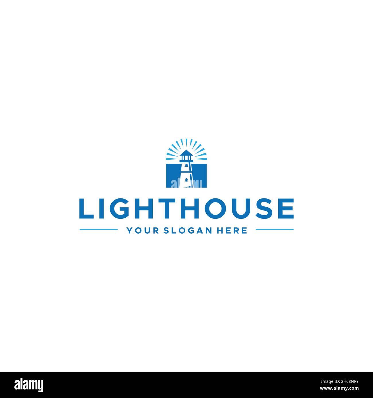 design du logo du bâtiment du phare plat Illustration de Vecteur