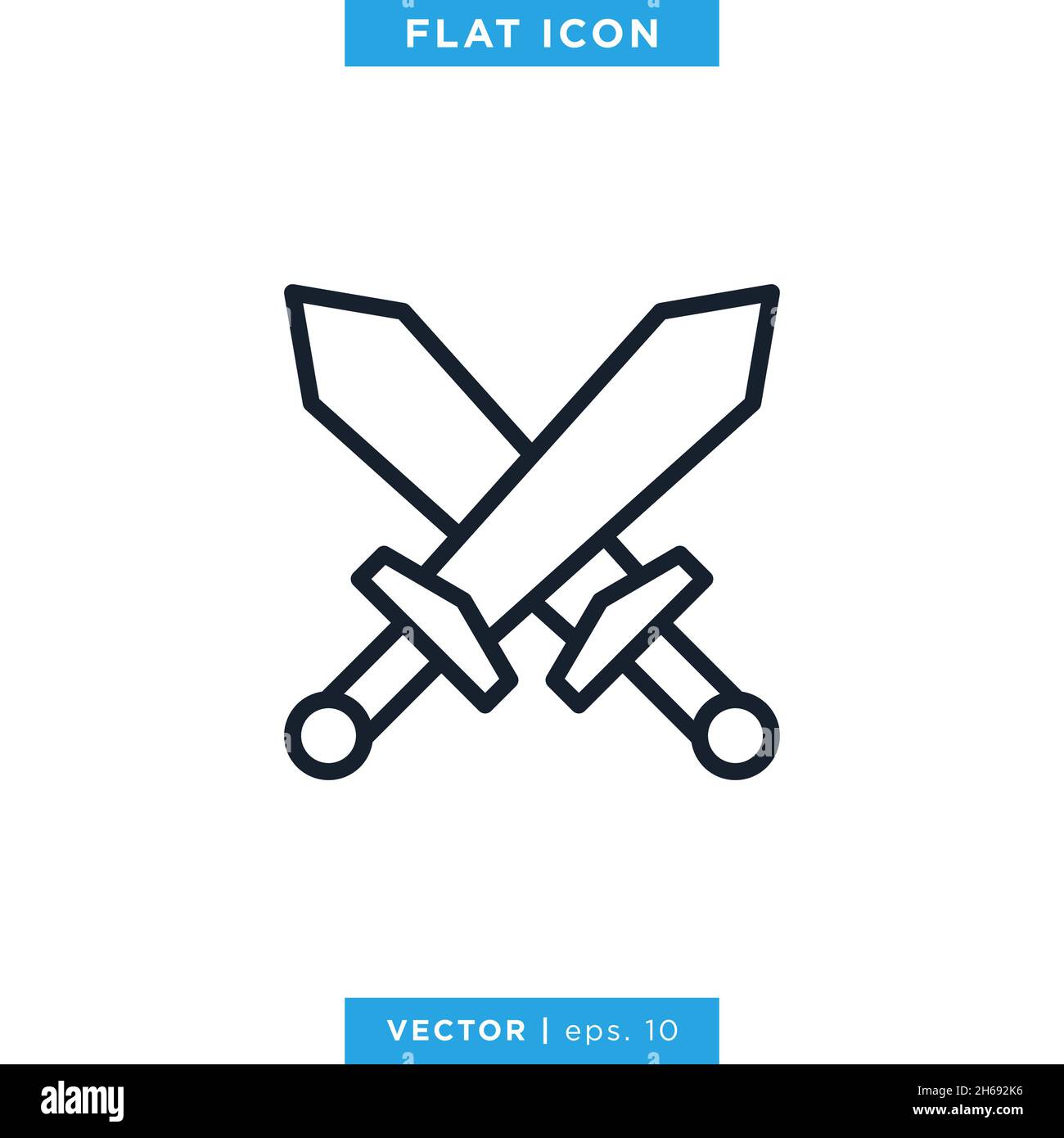 Modèle de dessin d'illustration de stock vectoriel d'icône d'épée.Vecteur eps 10. Illustration de Vecteur