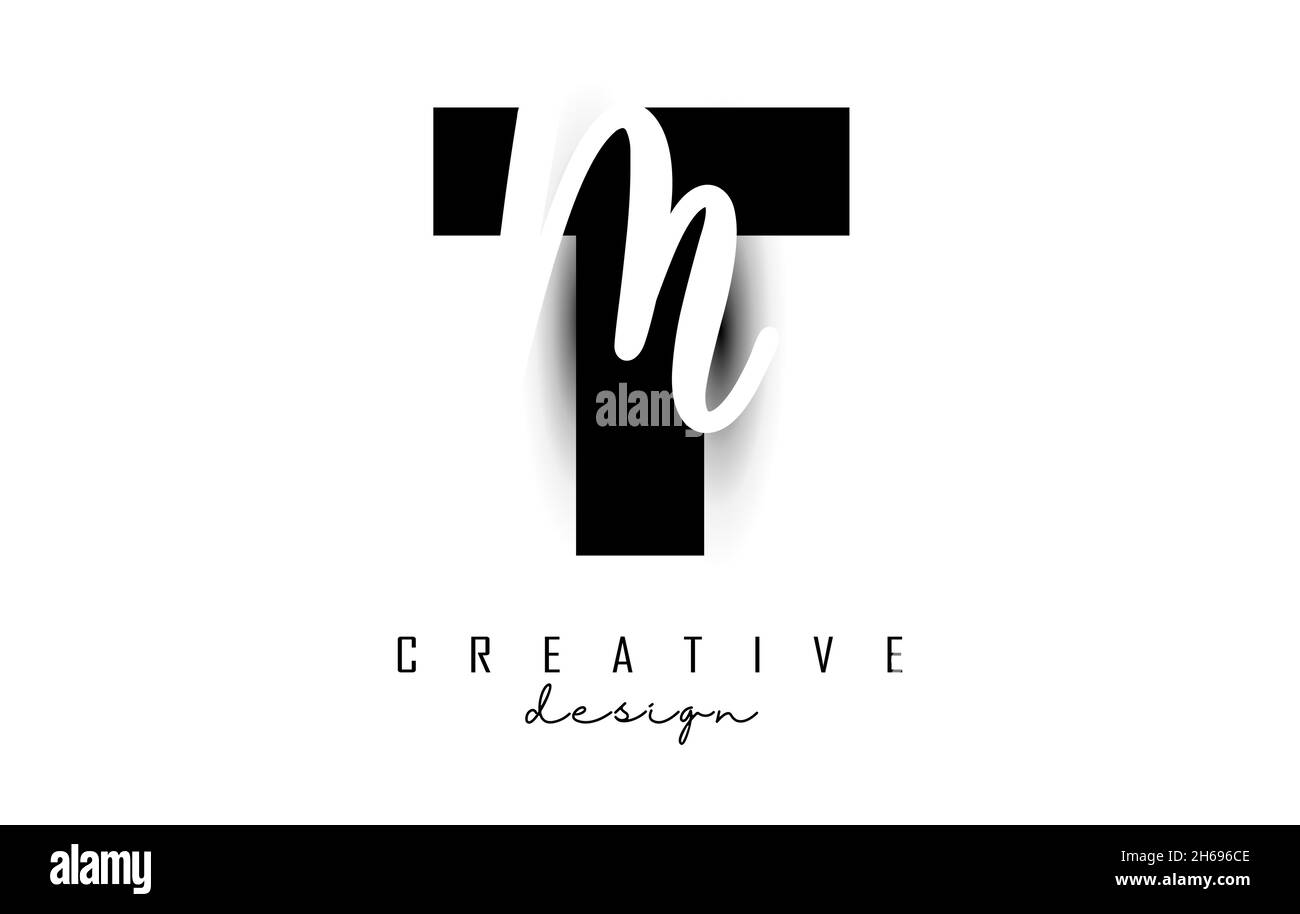 Logo lettres TM au design minimaliste.Lettres T et M avec typographie géométrique et manuscrite.Illustration vectorielle créative avec lettres. Illustration de Vecteur