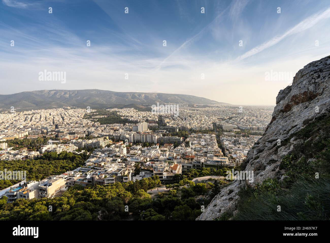 Athènes, Grèce.Novembre 2021. Vue aérienne de la ville depuis la colline du Lycabette. Banque D'Images
