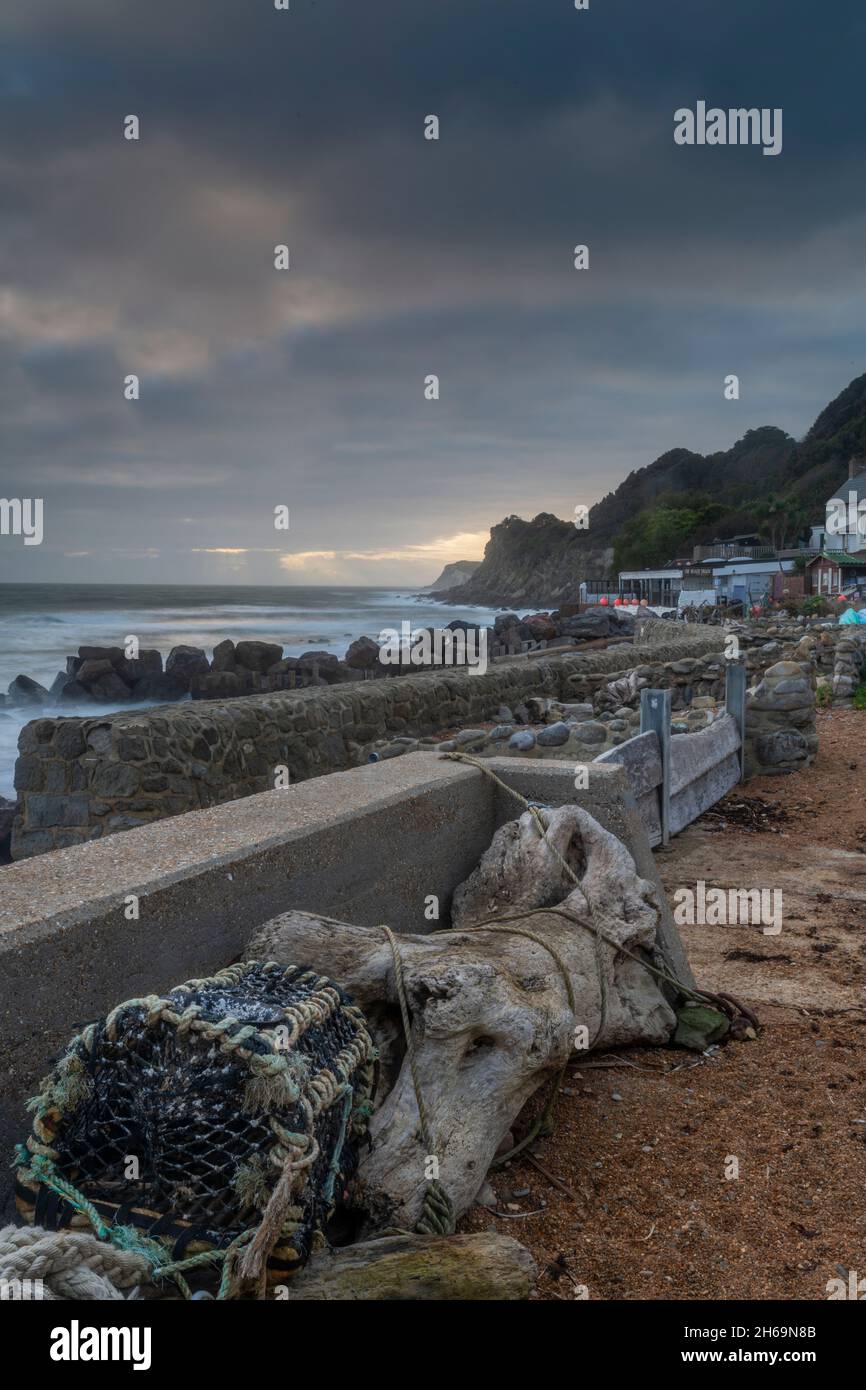 crique de l'île de wight, île de wight de ventnor, paysage côtier, littoral de l'île de wight, paysage marin atmosphérique à l'île de wight de steephill Banque D'Images