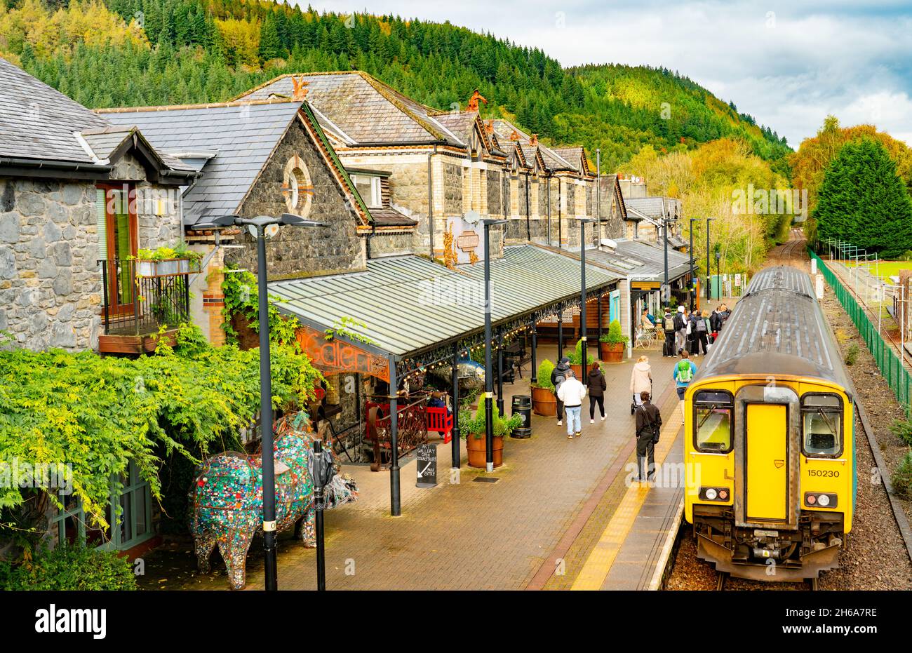 Gare de Betws-Y-Coed, sur la ligne de Conwy Valley, dans le nord du pays de Galles.Photo prise en Nodemer 2021. Banque D'Images