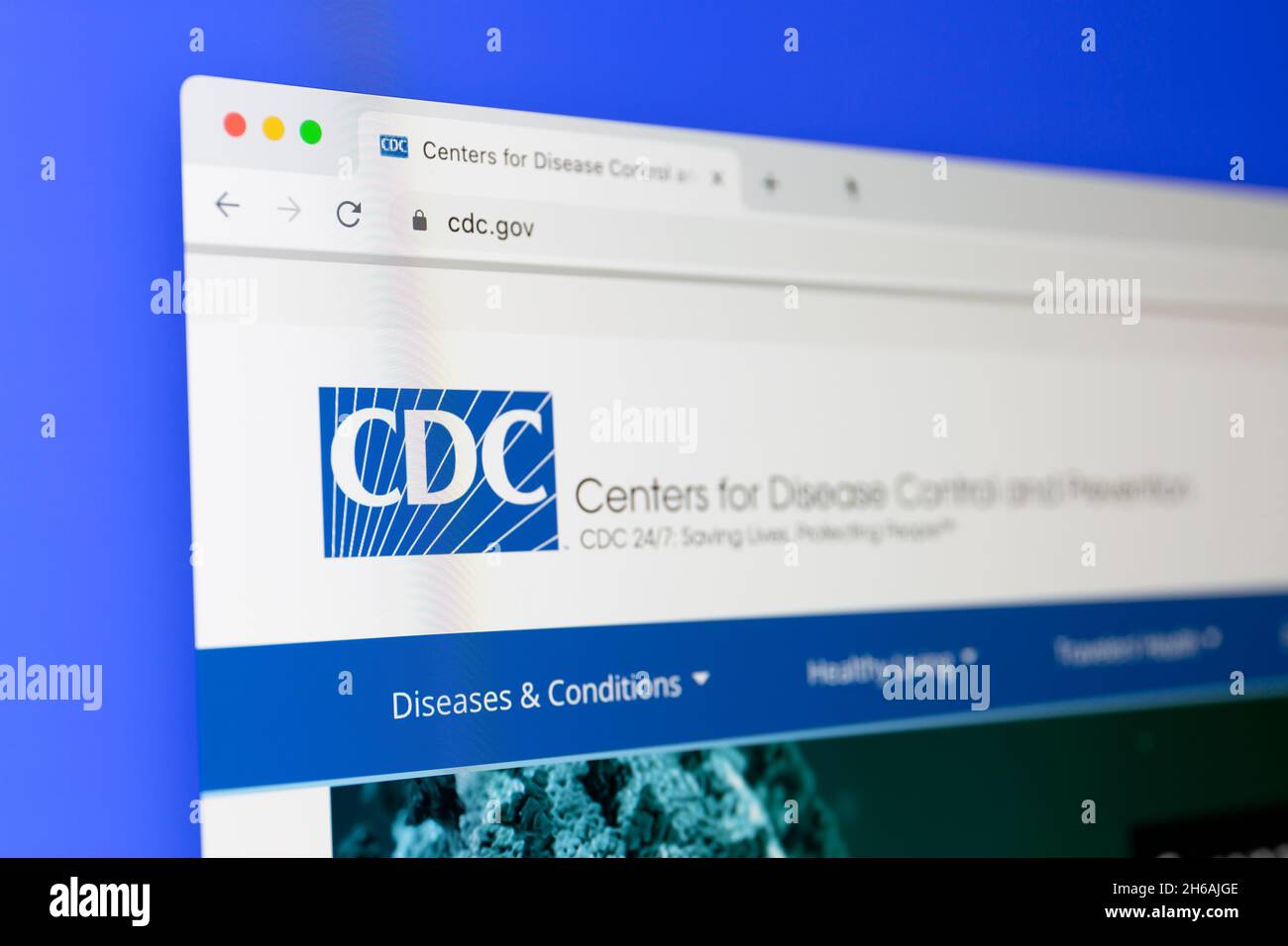 Ostersund, Suède - 4 juillet 2021 : site Web des centres de contrôle et de prévention des maladies (CDC).CDC est l'agence nationale de santé publique des États-Unis Banque D'Images