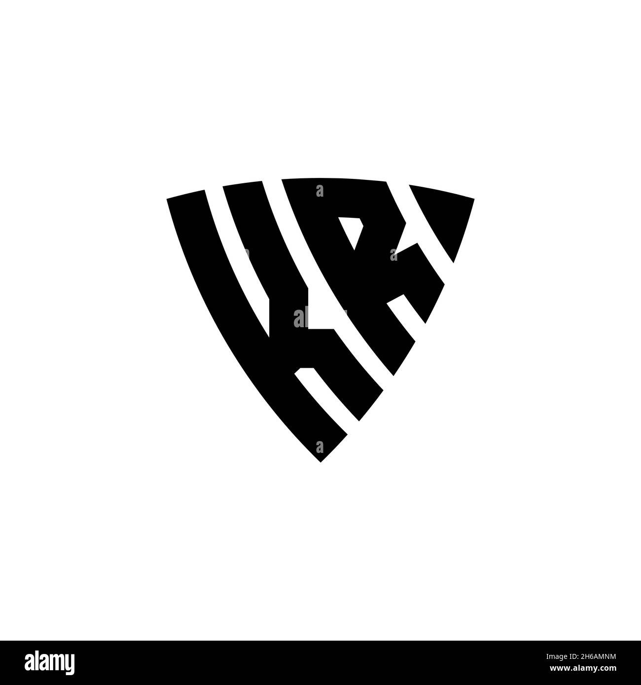 KR Monogram logo lettre avec triangle bouclier style conception isolée sur fond blanc.Logo triangle monogramme, logo bouclier monogramme, triangle s. Illustration de Vecteur
