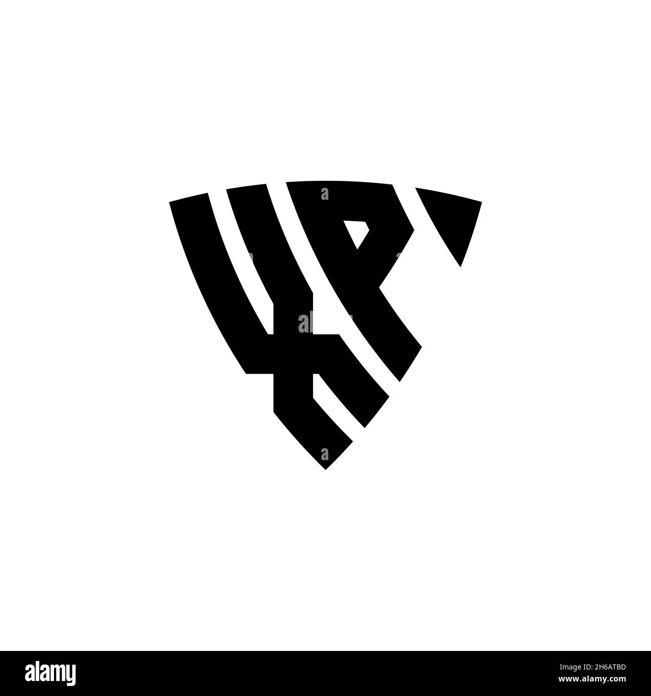 XP Monogram logo lettre avec triangle de style bouclier conception isolée sur fond blanc.Logo triangle monogramme, logo bouclier monogramme, triangle s. Illustration de Vecteur
