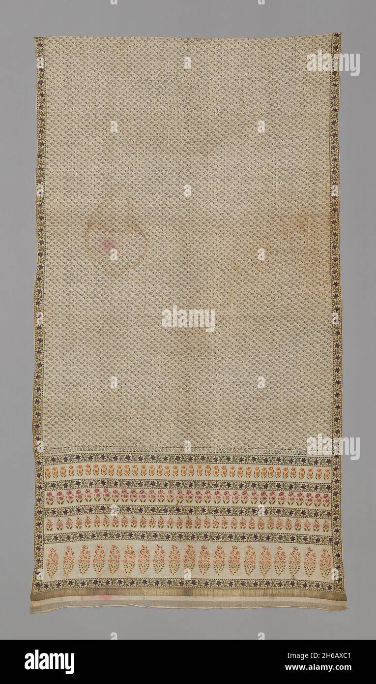 Fragment (d'un Sari), Inde, début du XVIIIe siècle. Banque D'Images