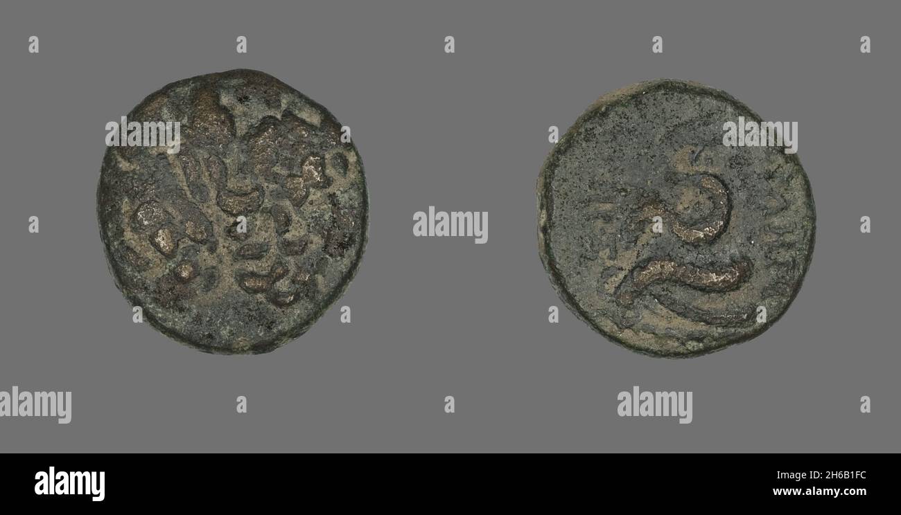 Pièce de monnaie représentant le Dieu Asklepios (?), probablement la fin de la période hellénistique, environ 200/133 BCE. Banque D'Images