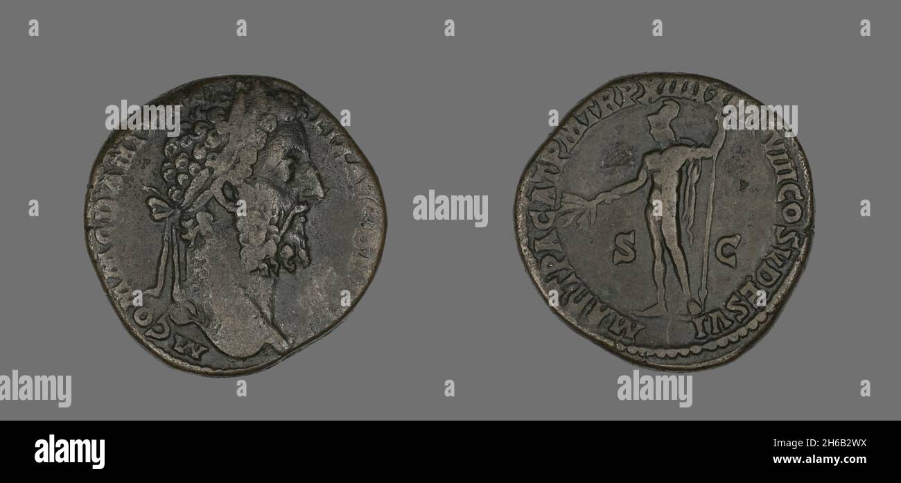 Sestertius (coin), représentant l'empereur Commodus, 189. Banque D'Images