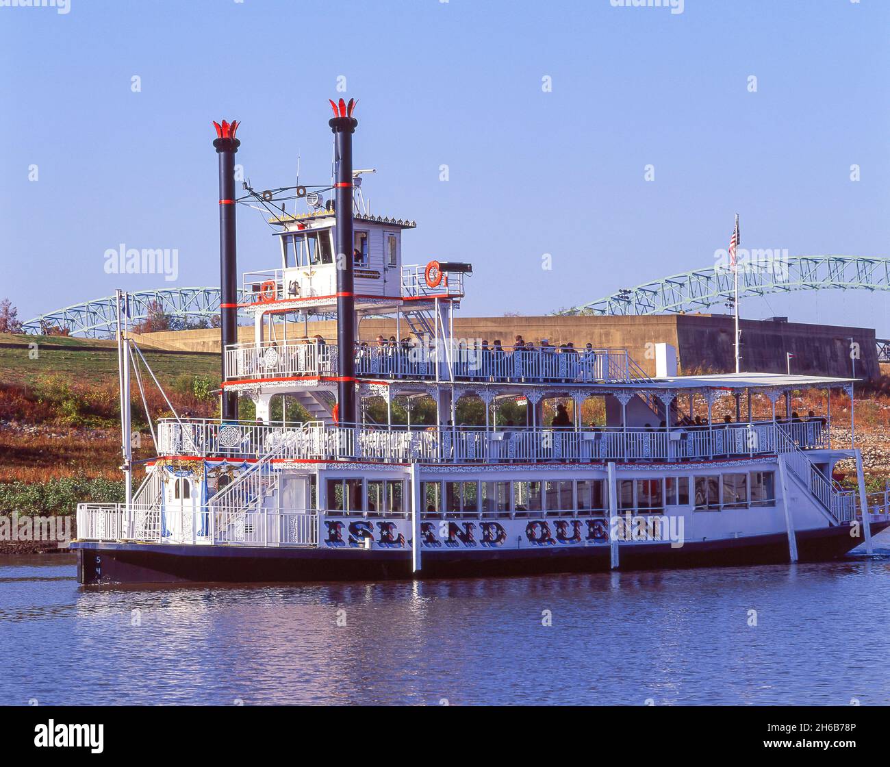 « Island Queen » Mississippi Steamboat, Memphis, Tennessee, États-Unis d'Amérique Banque D'Images