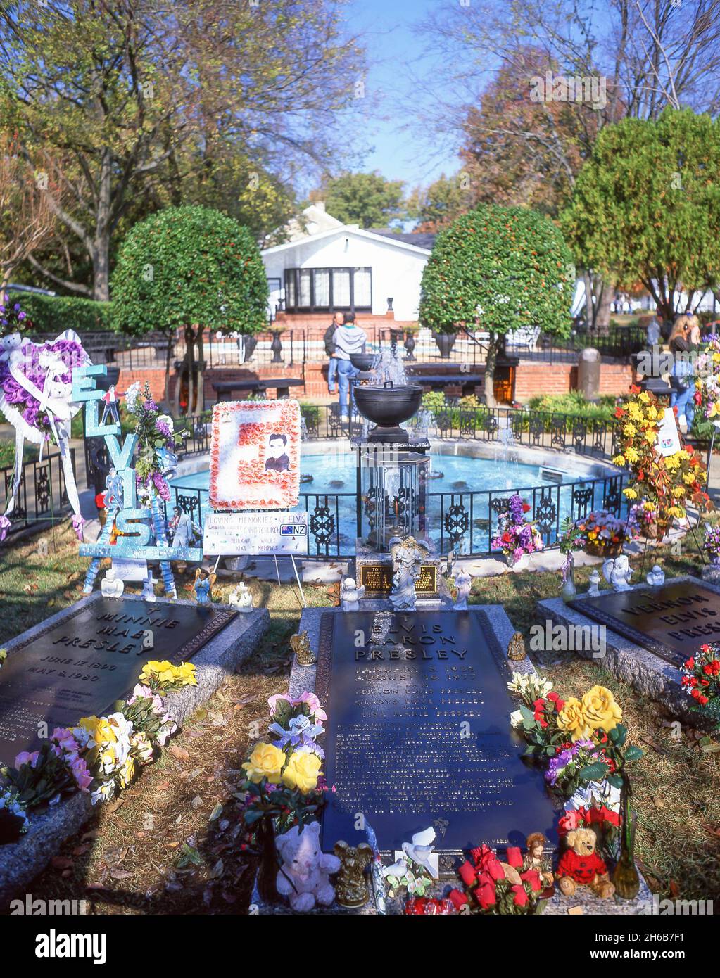 Jardin de Méditation, Manoir Graceland, Elvis Presley Boulevard, Whitehaven, Memphis, Tennessee, United States of America Banque D'Images