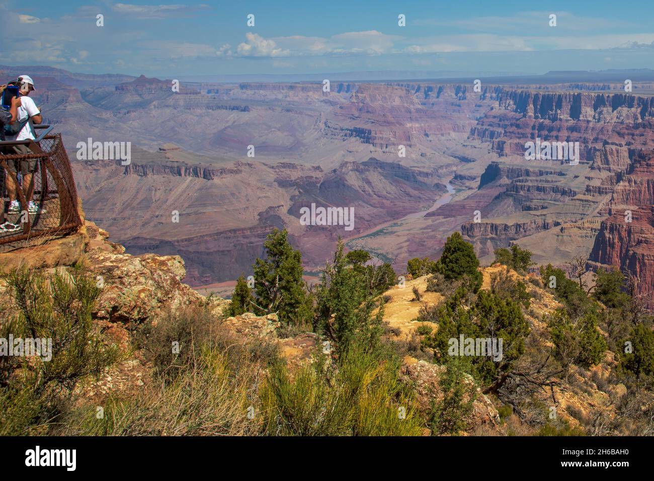 Couple regardant le Grand Canyon. Banque D'Images