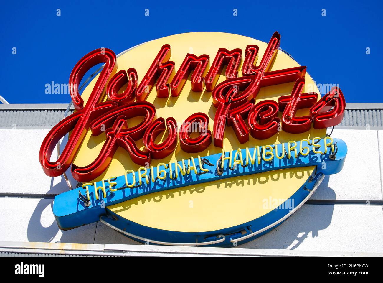 Hamburger Original Johnny Rockets Diner, Hollywood, Melrose Avenue, Los Angeles, Californie, États-Unis d'Amérique Banque D'Images