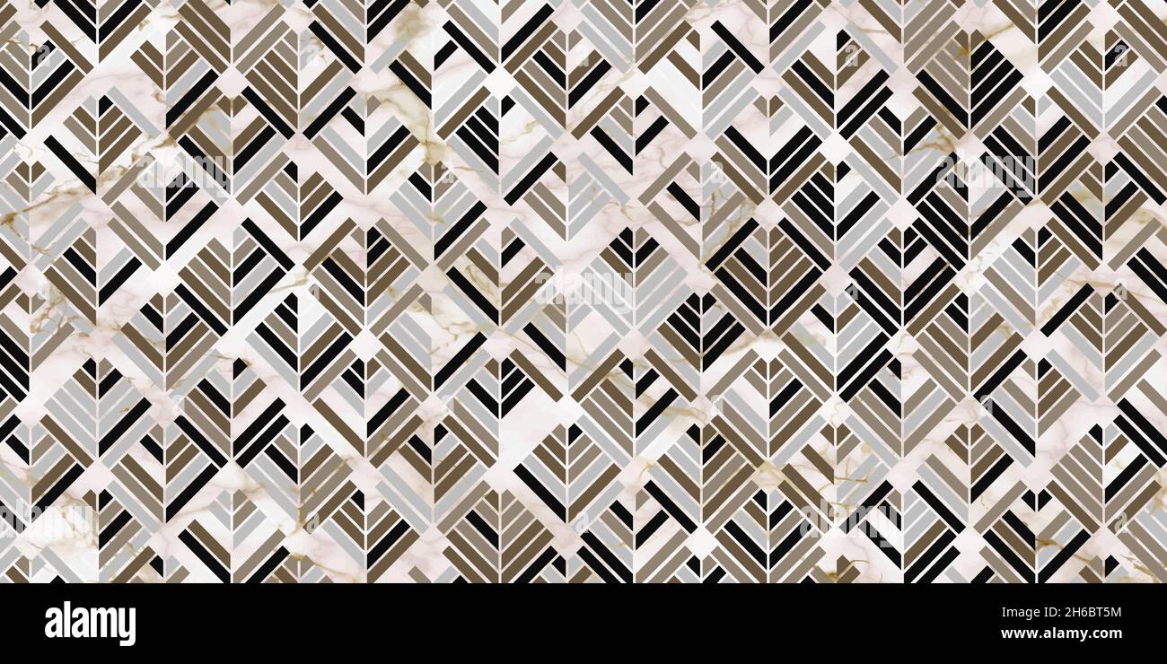 Motif à rayures de forme carrée élégant sur fond gris et texture en marbre Illustration de Vecteur