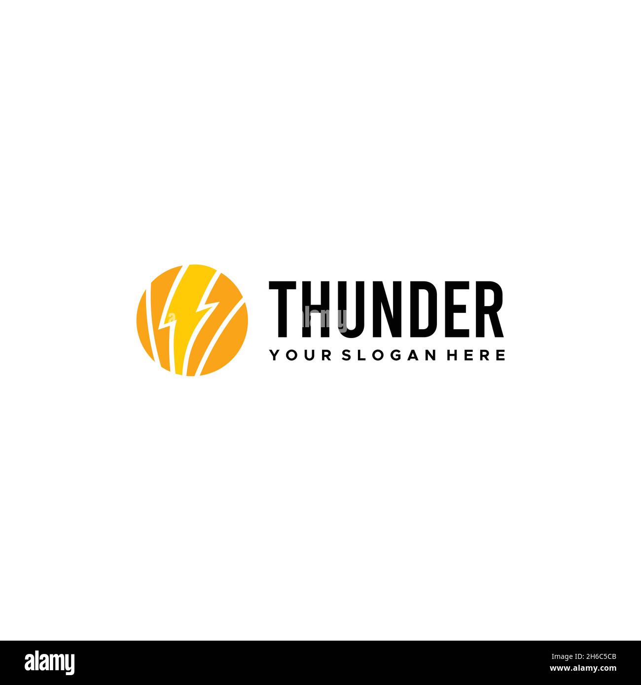 Design minimaliste DU LOGO THUNDER Electricity Circle Illustration de Vecteur