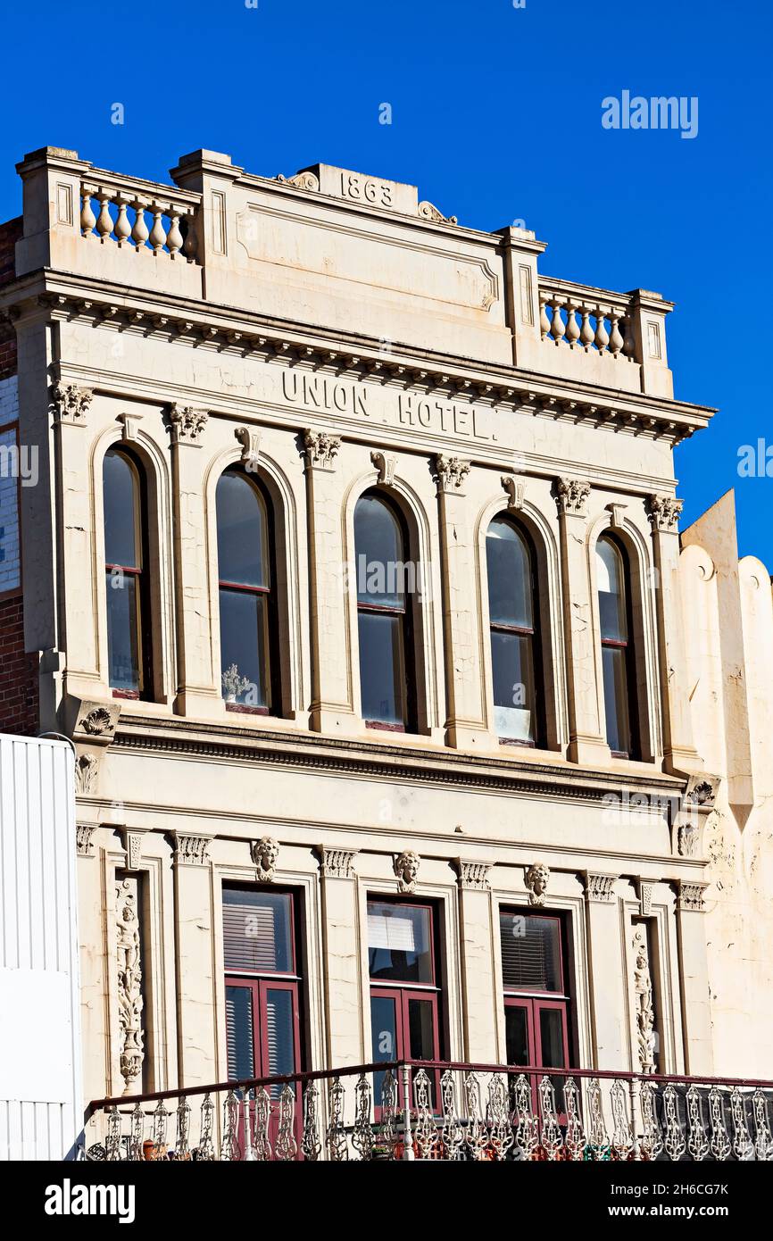 Ballarat Australie / le circa 1863 ancien hôtel Union à Sturt Street Ballarat. Banque D'Images