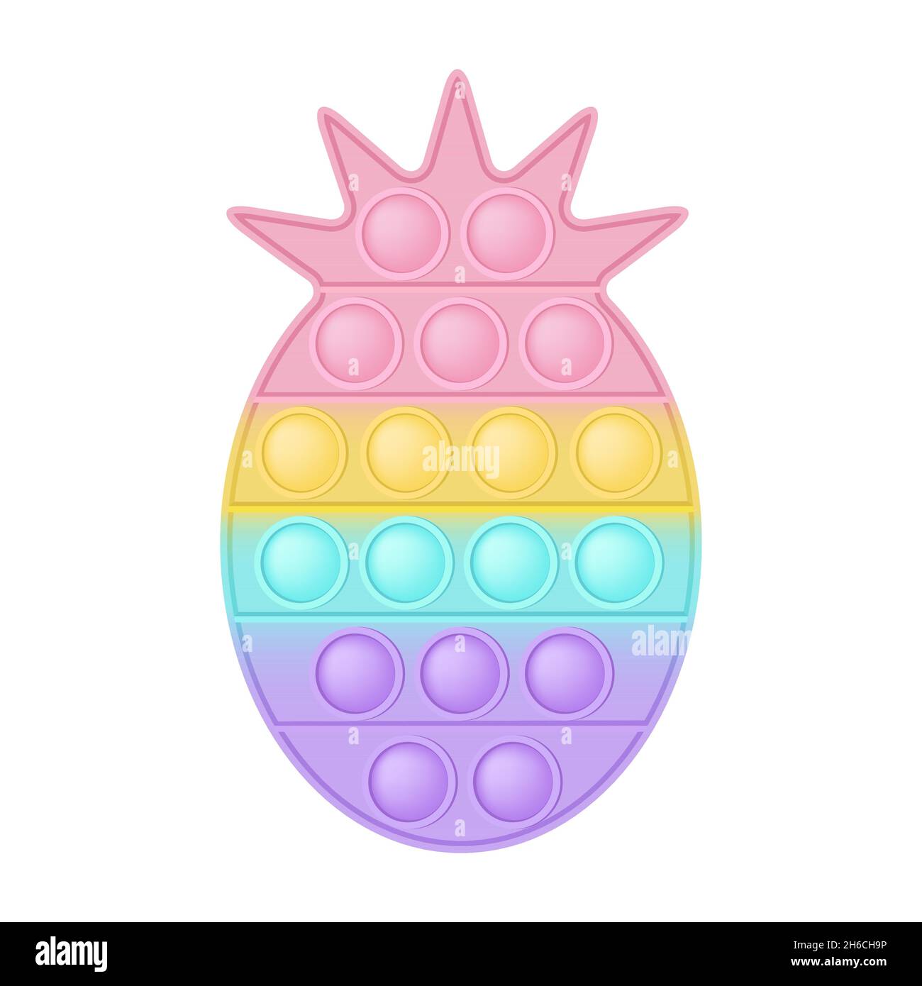 POPIT figure l'ananas comme un jouet en silicone tendance pour les  ménés.Jouet antistress aux couleurs pastel arc-en-ciel.L'anxiété liée à la  bulle se développe Image Vectorielle Stock - Alamy