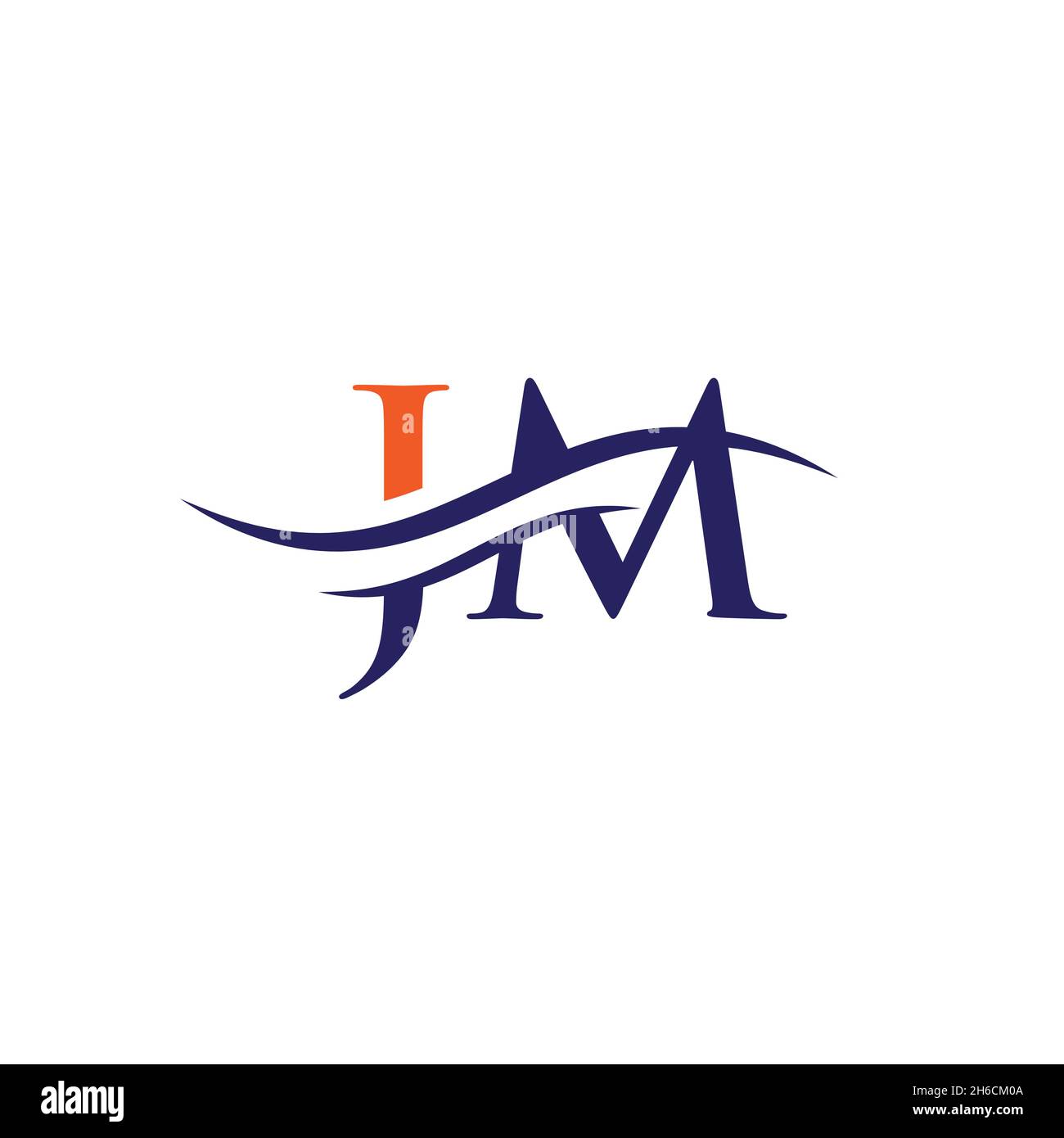 Logo Premium Letter JM avec concept vague d'eau.Logo JM avec design moderne  et tendance Image Vectorielle Stock - Alamy