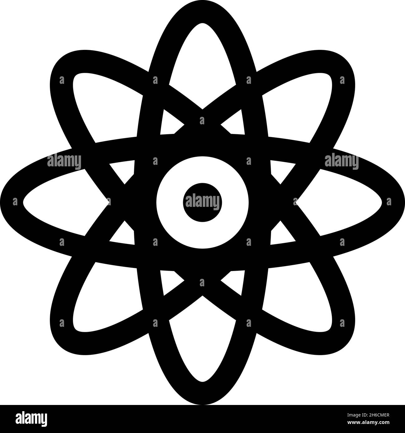 Icône de signe moléculaire Atom couleur noire illustration vecteur plat image simple Illustration de Vecteur