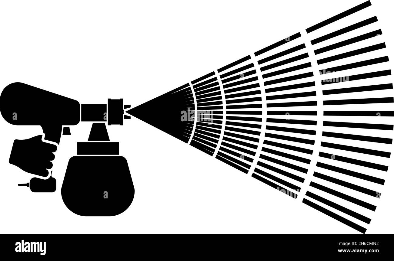 Machine à colorier outil de peinture en main icône noir couleur vecteur illustration style plat image simple Illustration de Vecteur