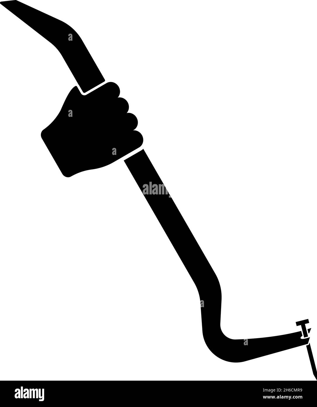 Outil à pied-de-biche à la main retirer le porte-clou tire icône noir couleur vecteur illustration plat style simple image Illustration de Vecteur